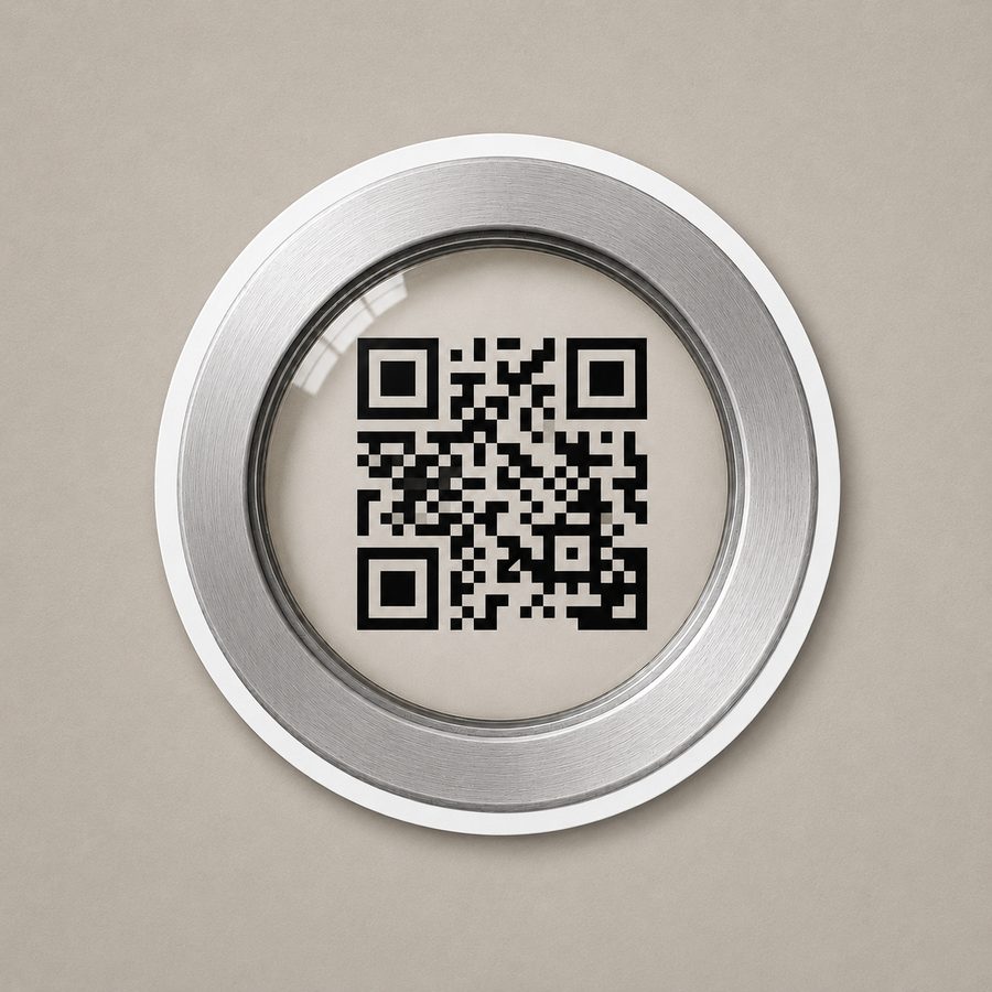 Srebrna naklejka QR